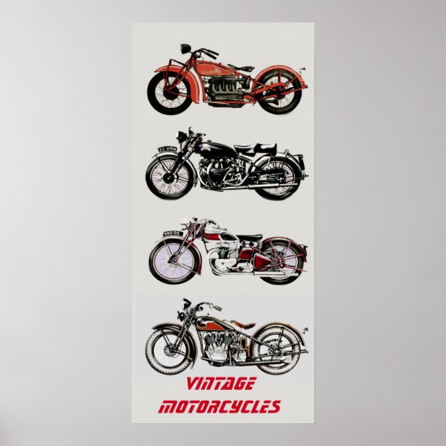 Vintage MOTORRÄDER Poster (Vorne)