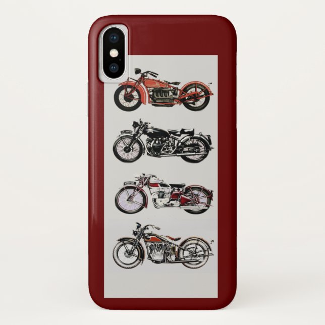 VINTAGE MOTORRÄDER, rot Case-Mate iPhone Hülle (Rückseite)