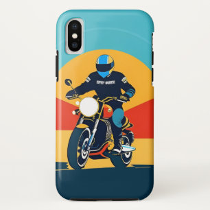 🌄 Vintage-Motorradfahrer beim Reiten durch golden Case-Mate iPhone Hülle