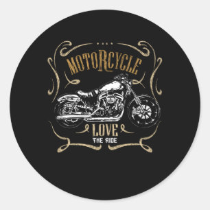 Vintage-Motorradfahrer Motorradliebhaber Biker Runder Aufkleber