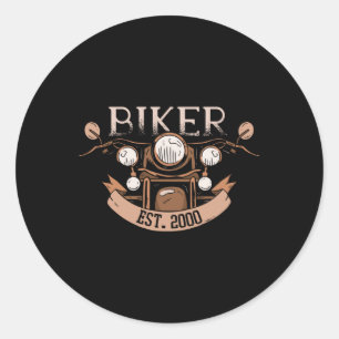 Vintage-Motorradfahrer Runder Aufkleber