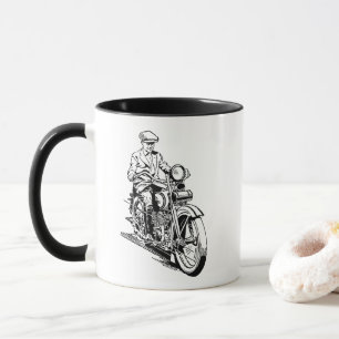 Vintage Motorradfahrer-Tasse Tasse