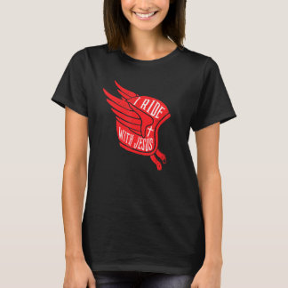 Vintage Motorradhelm Ich Fahre Mit Jesus T-Shirt