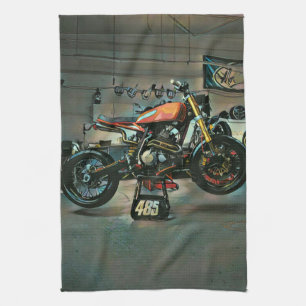 Vintage Motorradkunst Geschirrtuch