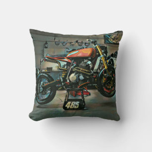 Vintage Motorradkunst Kissen