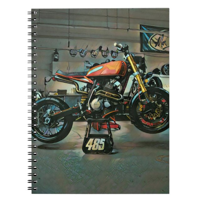 Vintage Motorradkunst Notizblock (Vorderseite)
