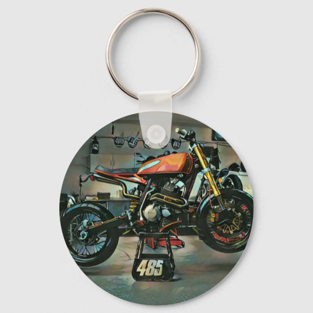 Vintage Motorradkunst Schlüsselanhänger (Vorderseite)