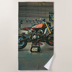Vintage Motorradkunst Strandtuch