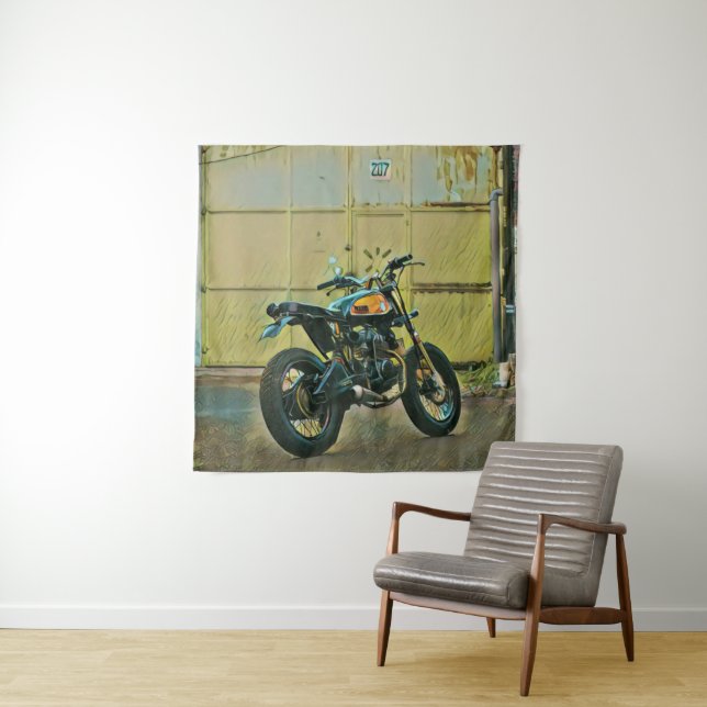 Vintage Motorradkunst Wandteppich (Beispiel)