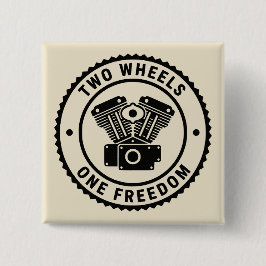 Vintage-Motorradmotor-Freiheitsemblem Button