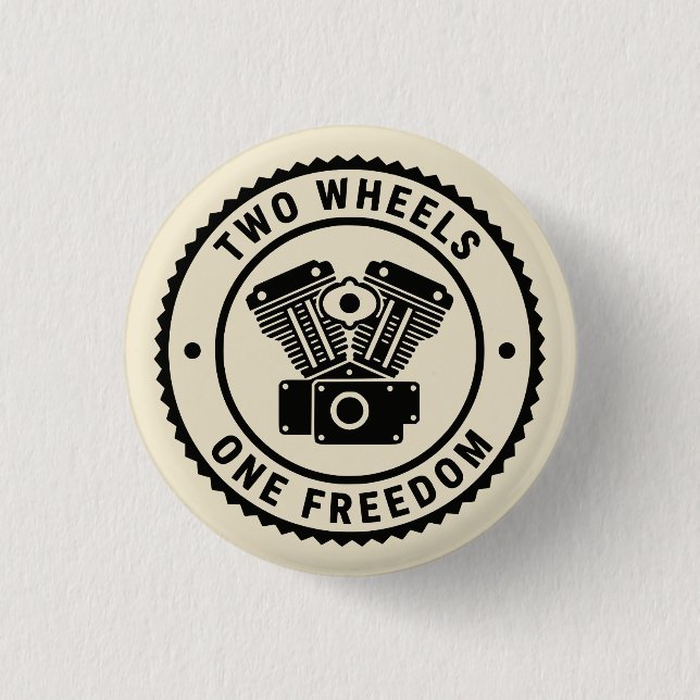 Vintage-Motorradmotor-Freiheitsemblem Button (Vorderseite)