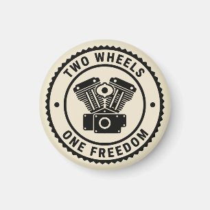 Vintage-Motorradmotor-Freiheitsemblem Magnet