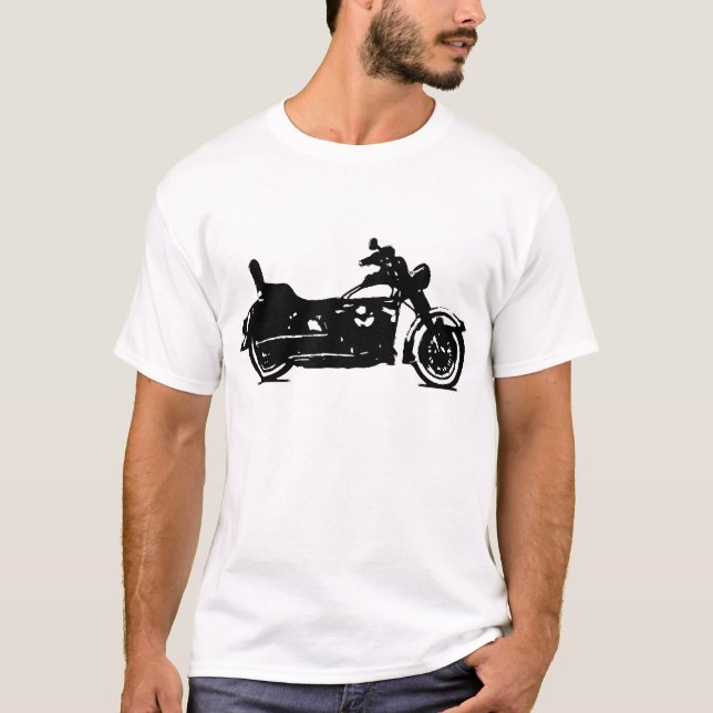 Vintage Motorradschatten T-Shirt (Vorderseite)
