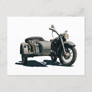 Vintage-Motorradzeichnung Postkarte