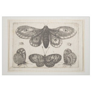 Vintage Motten-Schmetterlinglepidoptera-Tapisserie Stoff