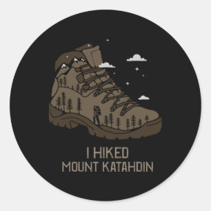 Vintage Mount Katahdin Camping Wanderschuh Runder Aufkleber