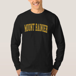 Vintage Mount Rainier abgenutztes Gold Varsity-Sti T-Shirt