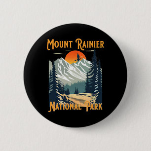 Vintage Mount Rainier National Park Souvenir Wande Button