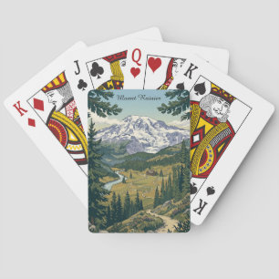 Vintage Mount Rainier Nationalpark Reise Spielkarten
