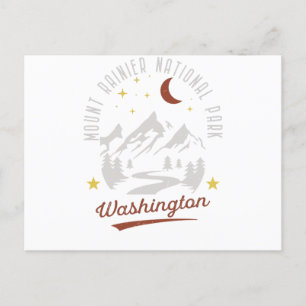 Vintage Mount Rainier Nationalpark Washington Postkarte
