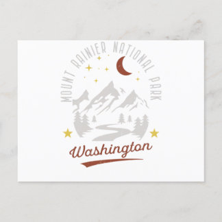 Vintage Mount Rainier Nationalpark Washington Postkarte