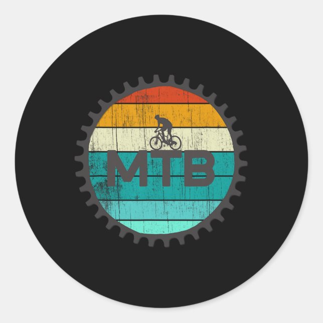 Vintage Mountain Bike Retro Mtb Biking  Runder Aufkleber (Vorderseite)