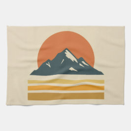 Vintage Mountain Kitchen Towel – Retro Adventure Geschirrtuch