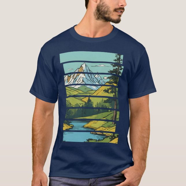 Vintage Mountain Landscape gift T-Shirt (Vorderseite)