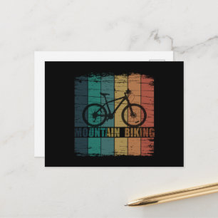 Vintage-Mountainbike-Fahren Feiertagspostkarte