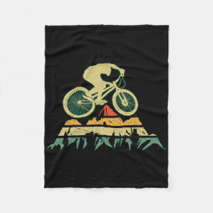 Vintage-Mountainbike-Silhouette Biker Radfahrer B Fleecedecke