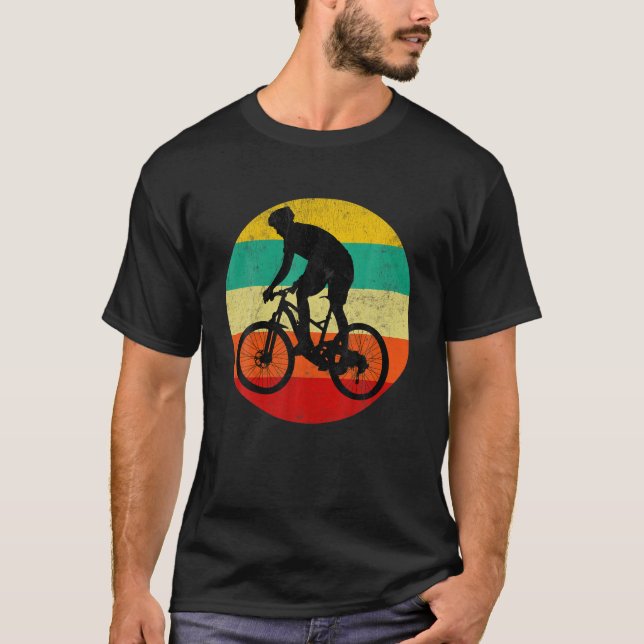 Vintage Mountainbike-Silhouette T-Shirt (Vorderseite)
