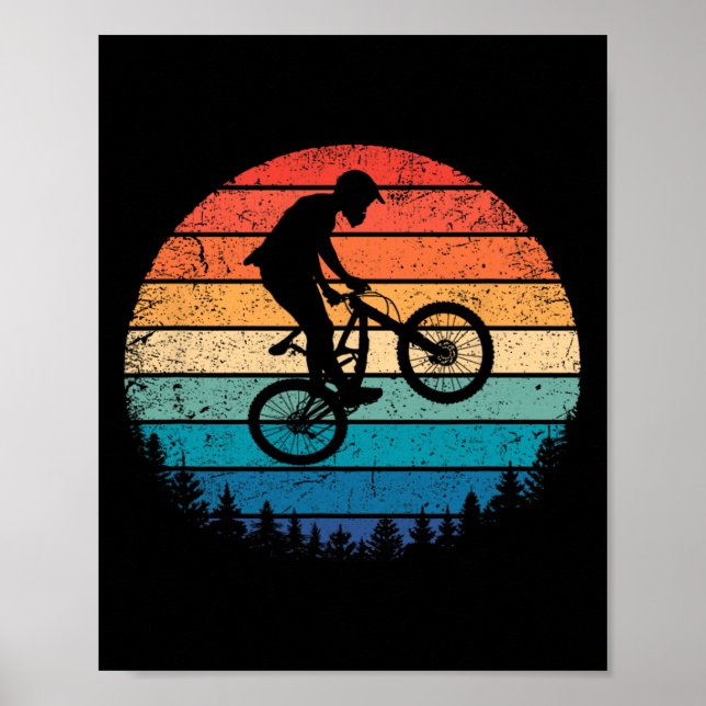 Vintage-Mountainbiking-Retro-Geschenk Downhill End Poster (Vorne)