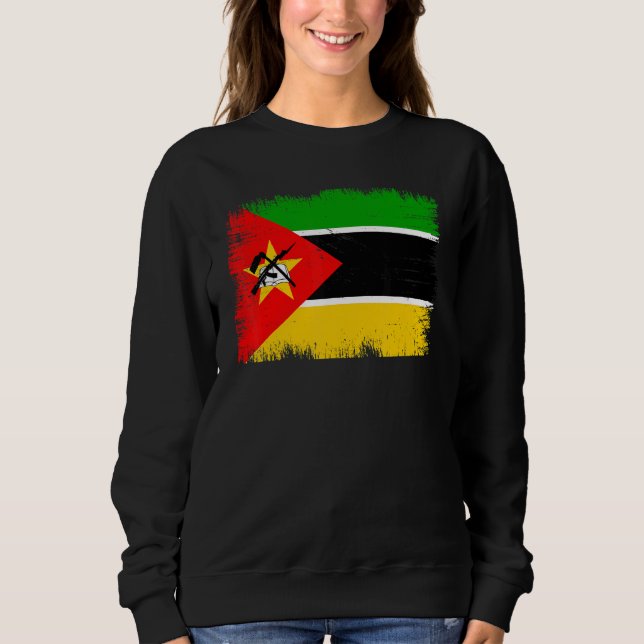 Vintage Mozambique Flag Mozambican Independence Da Sweatshirt (Vorderseite)