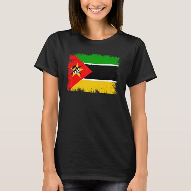 Vintage Mozambique Flag Mozambican Independence Da T-Shirt (Vorderseite)