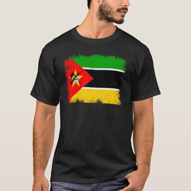 Vintage Mozambique Flag Mozambican Independence Da T-Shirt (Vorderseite)