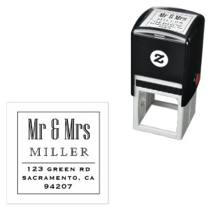 Vintage Mr und Mrs Rücksendeadresse Permastempel