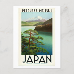 Vintage Mt. Fuji, Japan Reiseplakat Postkarte