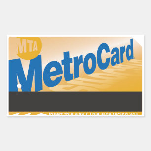Vintage-MTA-Ticket-Bild Rechteckiger Aufkleber