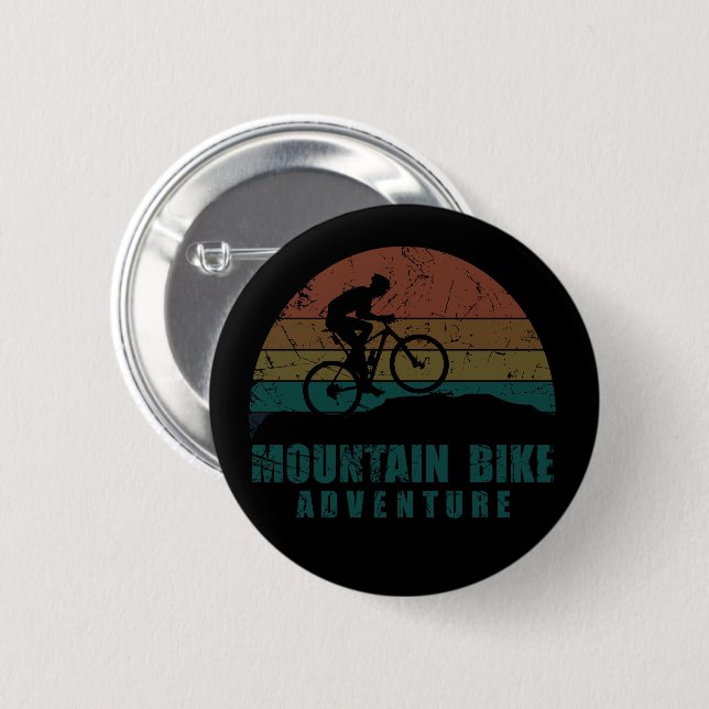 Vintage MTB-Abenteuer - Mountainbiking Button (Vorne & Hinten)