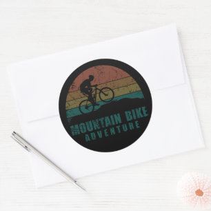Vintage MTB-Abenteuer - Mountainbiking Runder Aufkleber