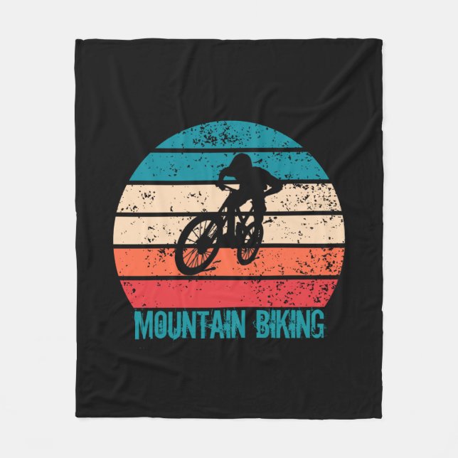 Vintage-MTB-Downhill-Mountainbiking Fleecedecke (Vorderseite)
