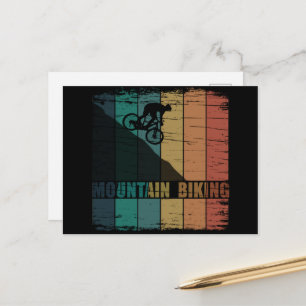 Vintage-MTB-Downhill-Mountainbiking Postkarte
