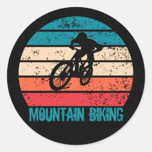 Vintage-MTB-Downhill-Mountainbiking Runder Aufkleber