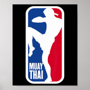 Vintage Muay Thai Kämpfer Mma Straßenkampf Kickbox Poster