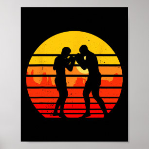 Vintage Muay Thai Kämpfer Retro Thai Kickboxen Kic Poster