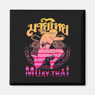 Vintage Muay Thai Kämpfer Thailand Thai Boxing Kic Magnet