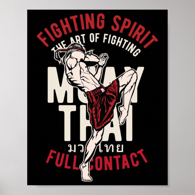 Vintage Muay Thai Kickboxer Training Arbeit Poster (Vorne)