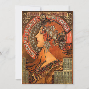 Vintage Mucha Art Einladungen