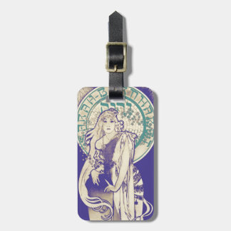 Vintage Mucha Art Nouveau Theater Frau Bernhardt Gepäckanhänger