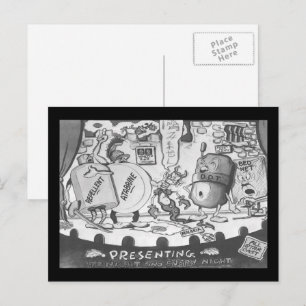 Vintage Mückenschutzkappe Postkarte